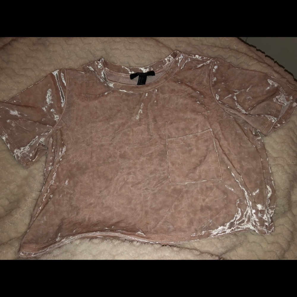 Light pink Velvet Crop Top